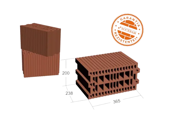 Caramida Soceram Durotherm, 365x200x238 NF (72buc) 