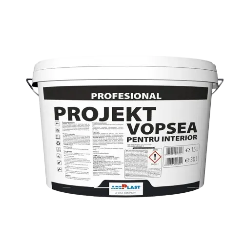 Vopsea lavabila interior, Adeplast Projekt, alb, 30 L