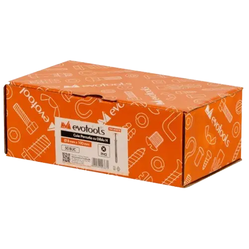 Cuie percutie cu diblu, D6 mm, L40 mm, 100 bucati, EvoTools, zincate — imaginea 2